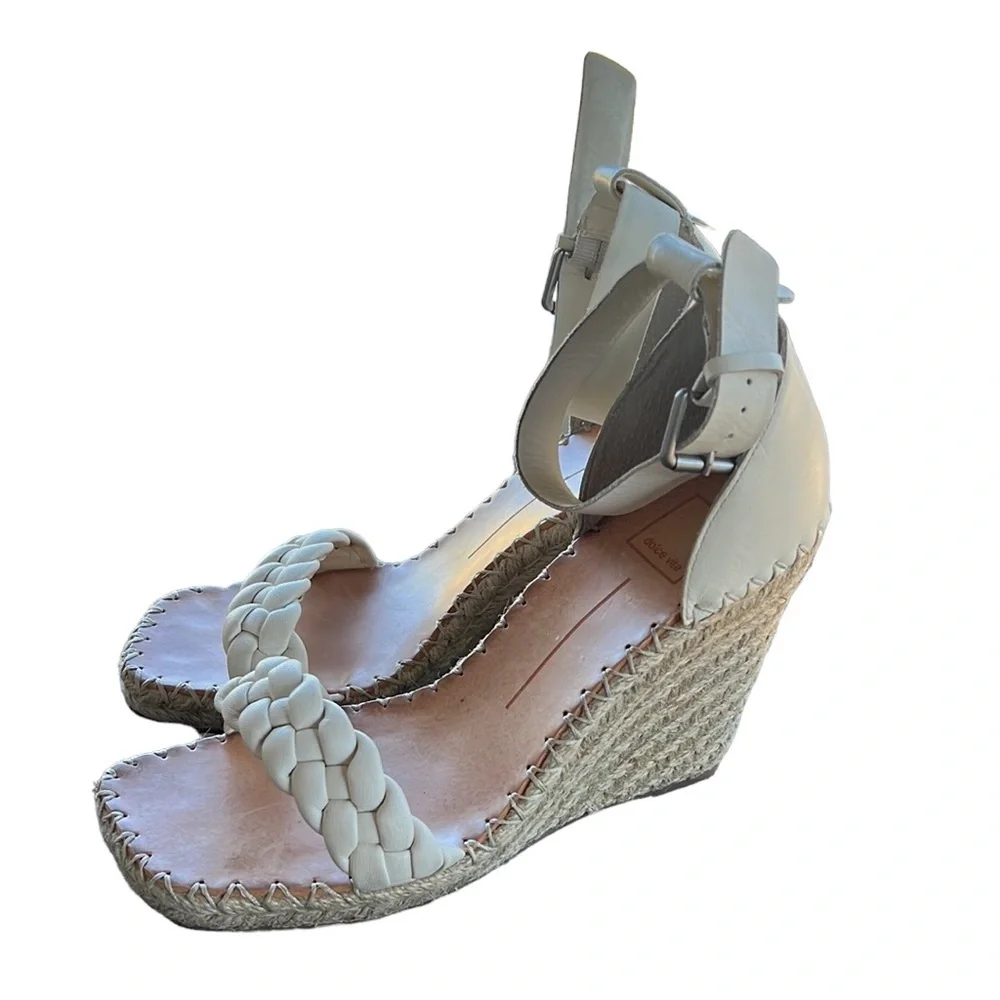Dolce Vita Cream Braided Espadrille Wedge Sandals